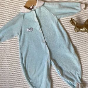 Vintage Baby Blue One Piece with Heart Detail